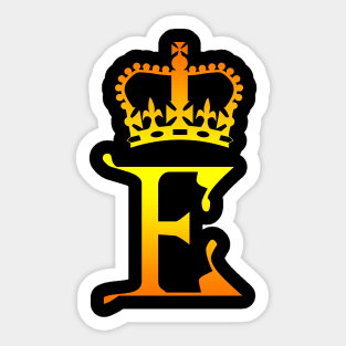 Queen Elizabeth II Golden Monogram Sticker